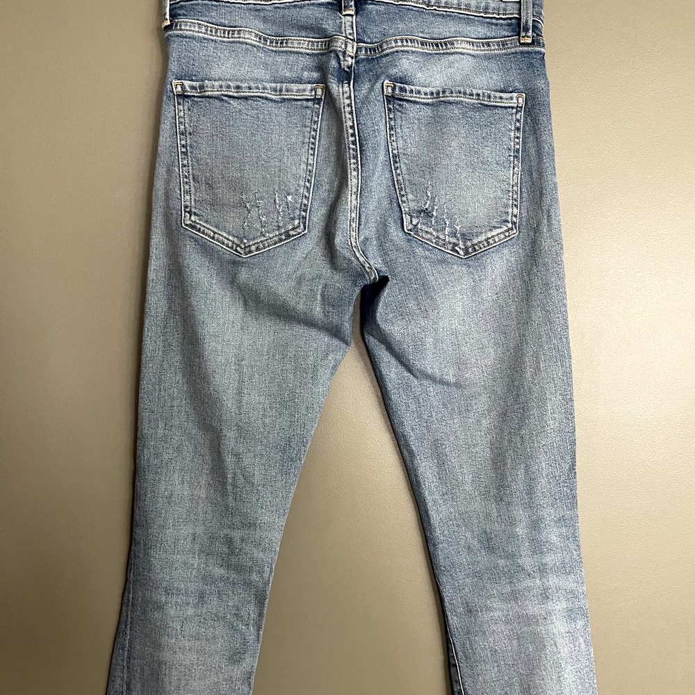 Agolde Sophie Distressed High Waist Skinny Jean Sz 27 High Rise Medium Blue Wash - Picture 14 of 16